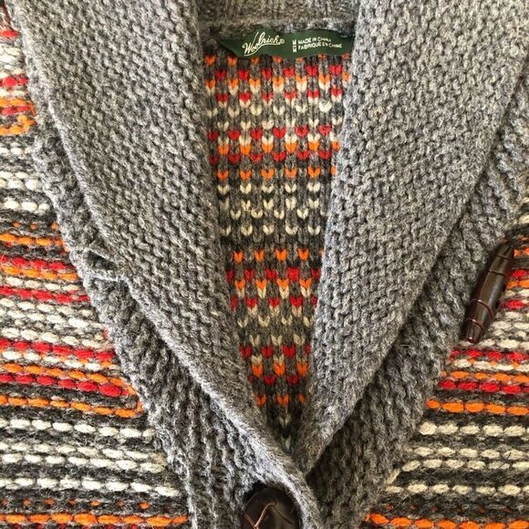 WOOLRICH Cumberland 9679 Charcoal 100% Lambswool Cardigan - Picture 4 of 10